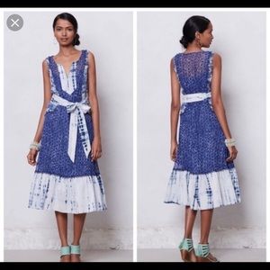 Anthropologie Meadow Rur tie dye boho dress
